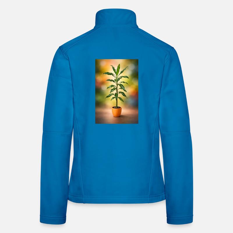 Green potted tree elegance Women's Softshell Jacket