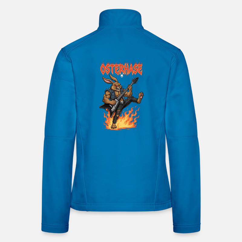 Heavy Metal Easter Bunny Rocker Easter Hardcore Bunny Women's Softshell Jacket