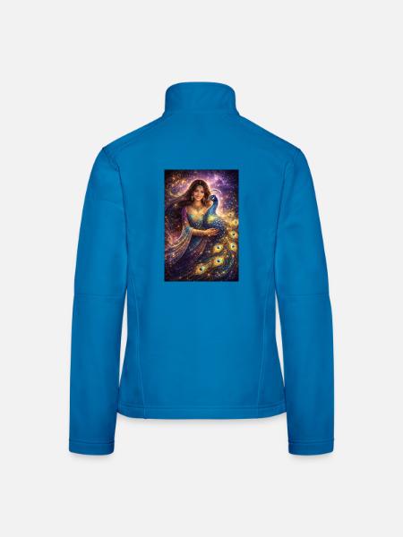 Mystische Indische Frau mit Pfau - Frauen Softshelljacke - Lichtblau - Hinten