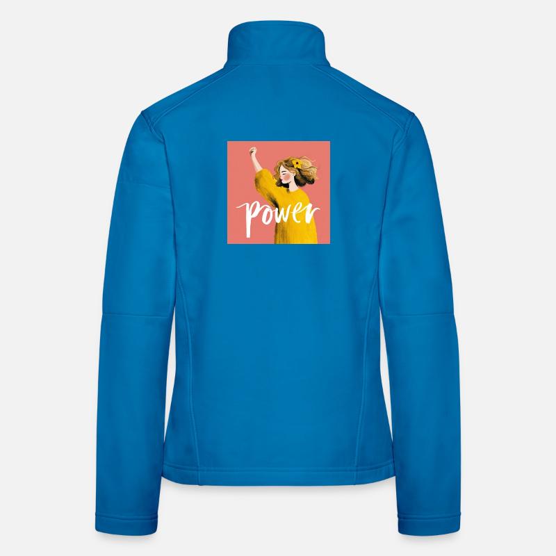 Power Woman Illustration - Women's Softshell Jacket - light blue