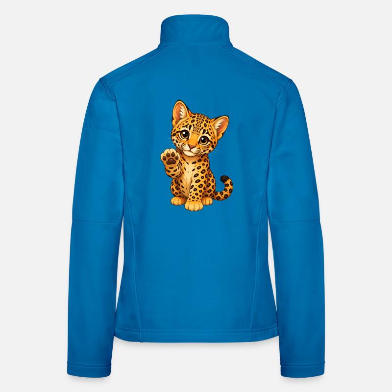 Chaton en apparence de léopard Veste en tissu softshell Femme