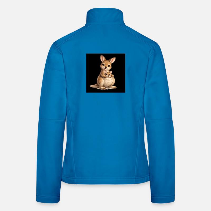 Mutter Känguru mit ihrem Baby Frauen Softshelljacke