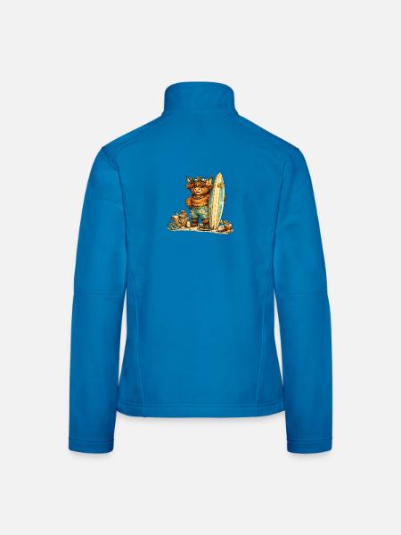 Highland Cow Surfer - Frauen Softshelljacke - Lichtblau