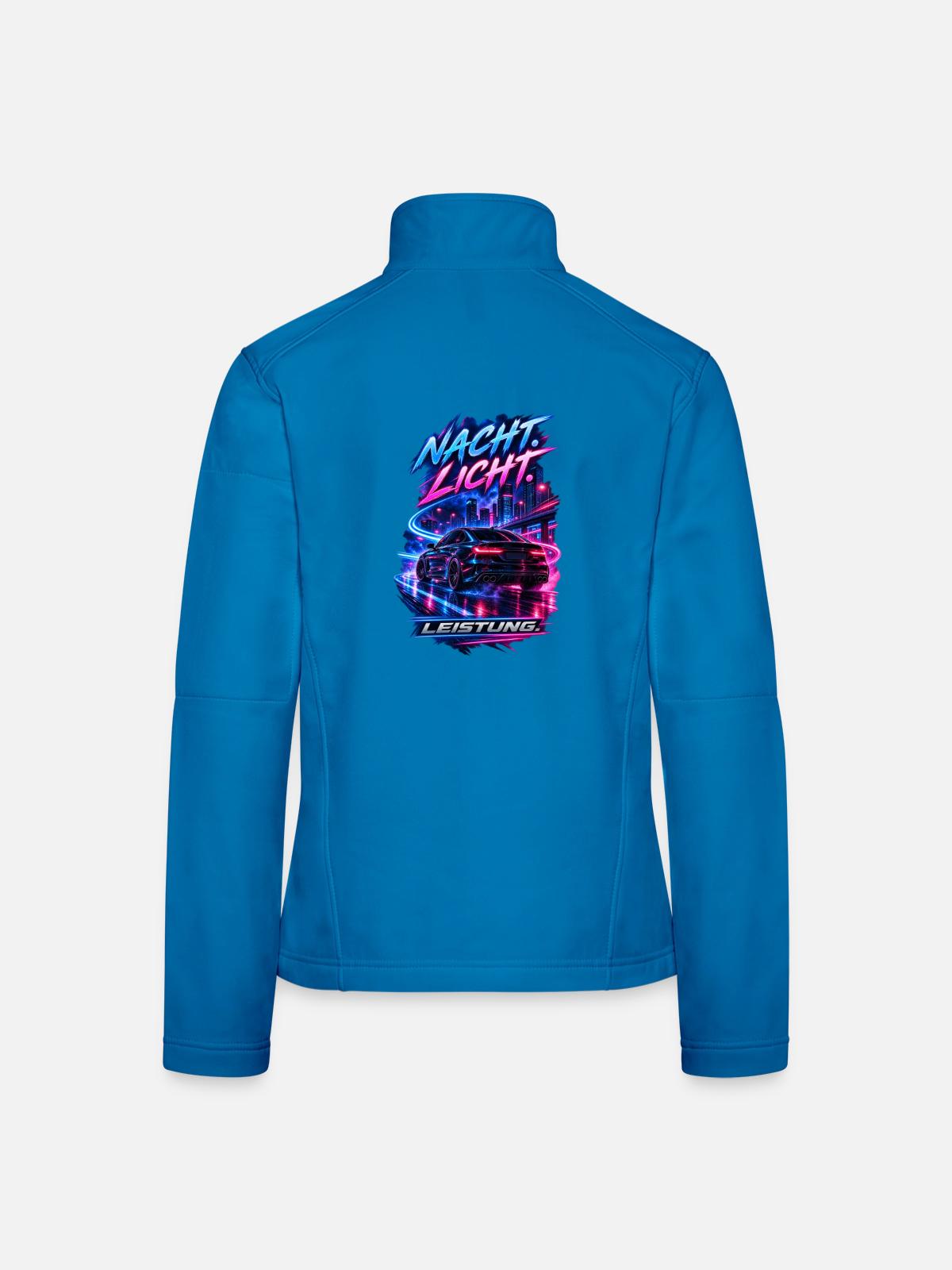 Nacht. Licht. Leistung. - Frauen Softshelljacke - Lichtblau - Hinten