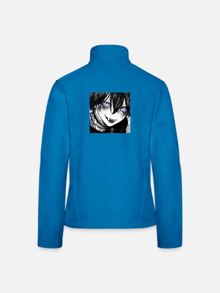 Dunkler Manga-Schrecken mit Blautönen - Frauen Softshelljacke - Lichtblau
