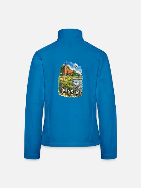 Minsen Küstenlandschaft Vintage - Frauen Softshelljacke - Lichtblau - Hinten