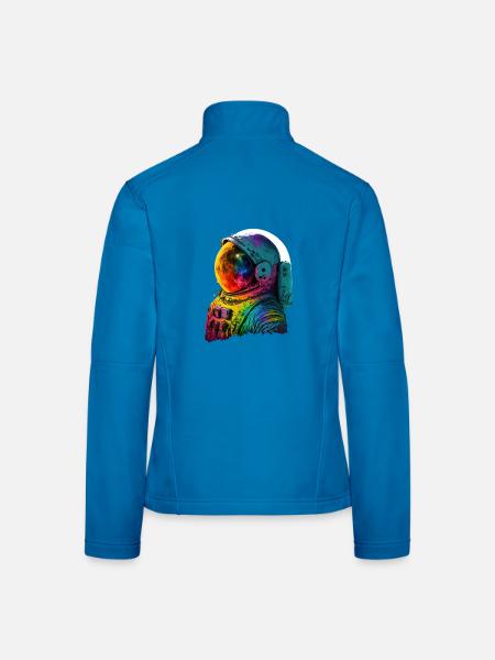 Galaxie im Kostüm eines Raumreisenden - Frauen Softshelljacke - Lichtblau - Hinten