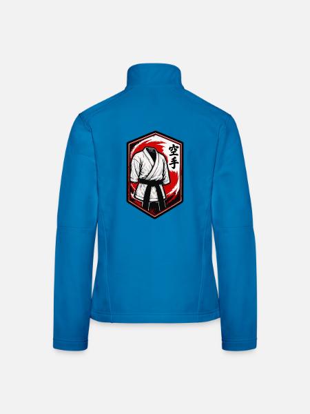 Karate Gi Schild Emblem - Frauen Softshelljacke - Lichtblau - Hinten