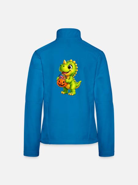 Halloween-Dino mit Zuckertüte - Frauen Softshelljacke - Lichtblau - Hinten