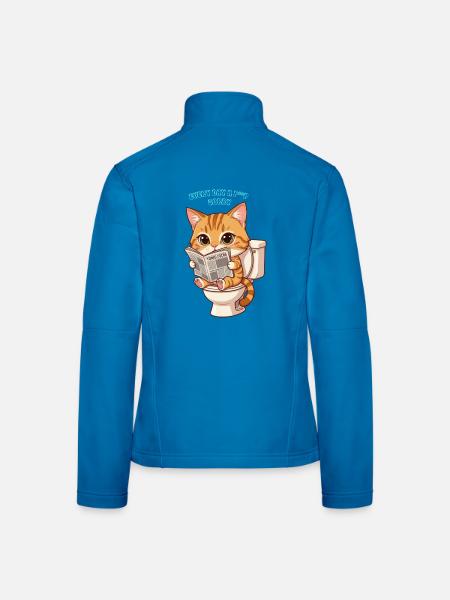 Toilettenkatze liest Zeitung süße Katze - Frauen Softshelljacke - Lichtblau - Hinten