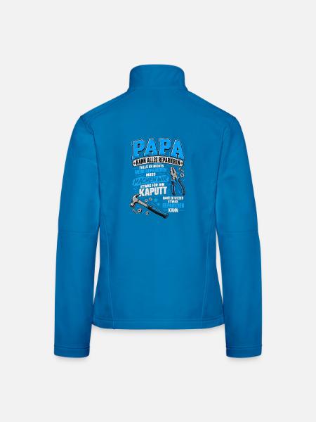 Papa kann alles reparieren – Handwerker Humor - Frauen Softshelljacke - Lichtblau - Hinten