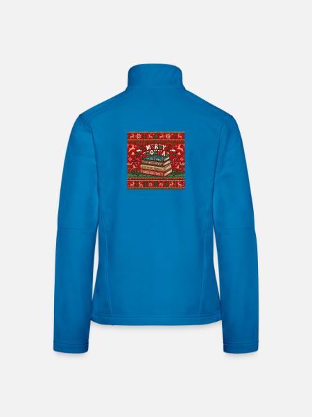 Merry Bookmas - Frauen Softshelljacke - Lichtblau - Hinten