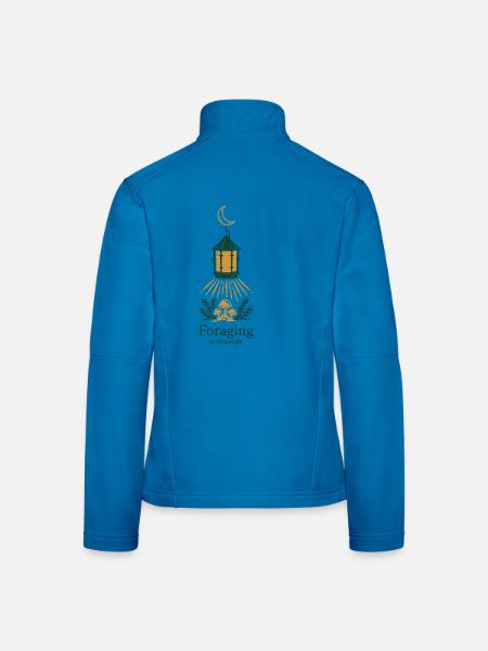 Pilze Sammeln Mondlicht Cottagecore Wald T-Shirt - Frauen Softshelljacke - Lichtblau - Hinten