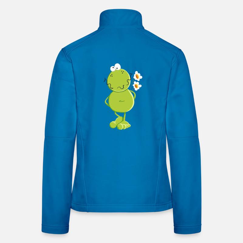 Grenouille aux fleurs Veste en tissu softshell Femme
