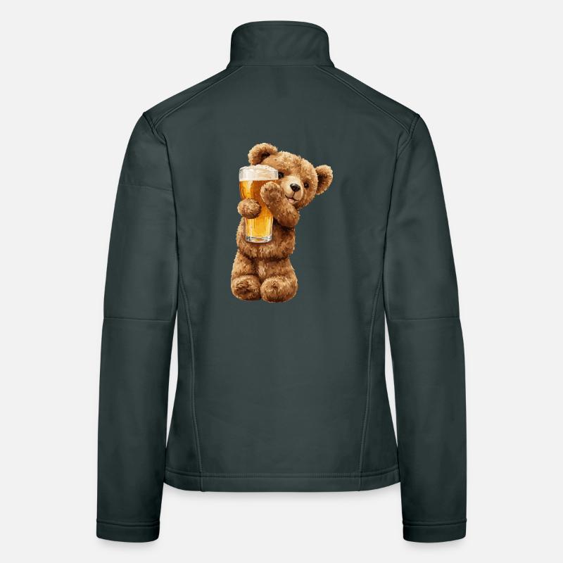 Bärchen mit Bierglas Bierchen Teddybär Frauen Softshelljacke