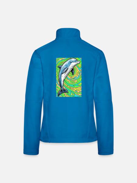 Delfin - Frauen Softshelljacke - Lichtblau - Hinten