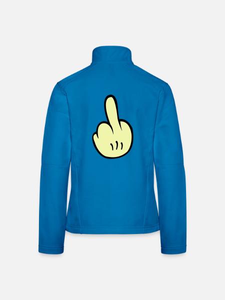 Mittelfinger Comic - Frauen Softshelljacke - Lichtblau - Hinten