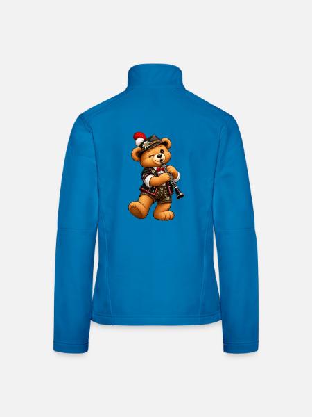 Klarinetten Bär – Blasmusik & Musikverein - Frauen Softshelljacke - Lichtblau - Hinten