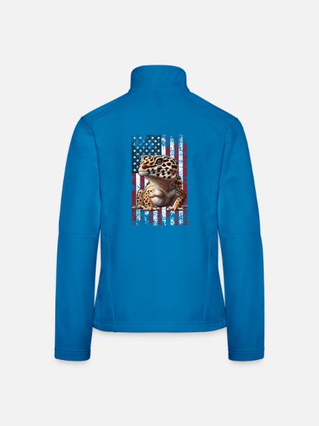 Leopardgecko US - Frauen Softshelljacke - Lichtblau - Hinten
