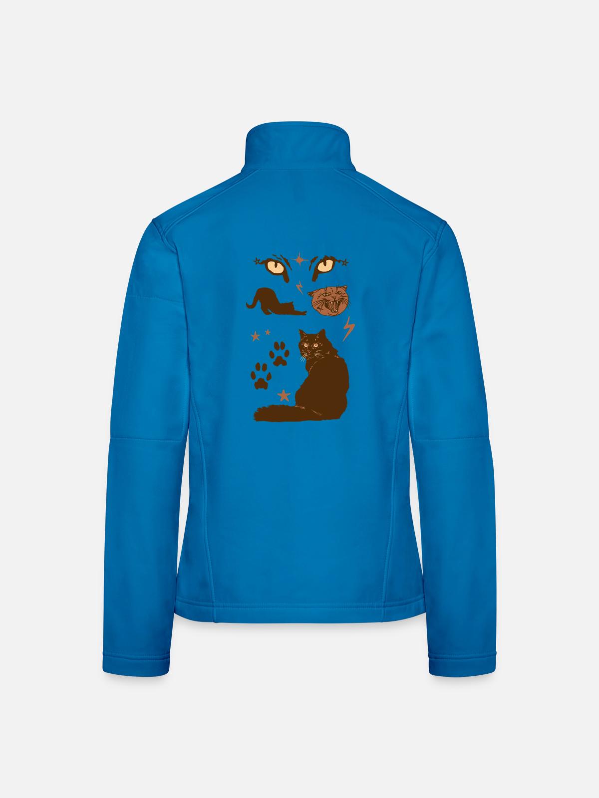 BRUNE KATZEN - Frauen Softshelljacke - Lichtblau - Hinten