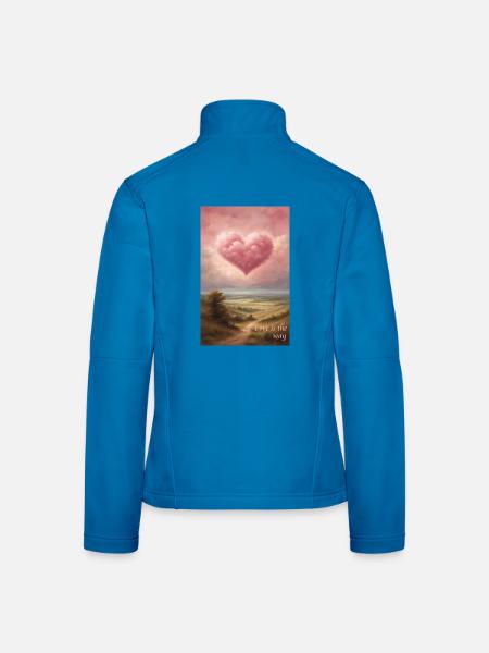 Herzwolke am Abend - Frauen Softshelljacke - Lichtblau - Hinten