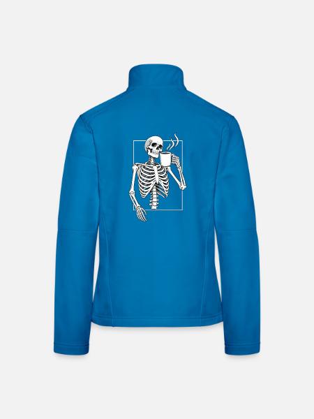 Skelett mit Morgenkaffee - Frauen Softshelljacke - Lichtblau - Hinten