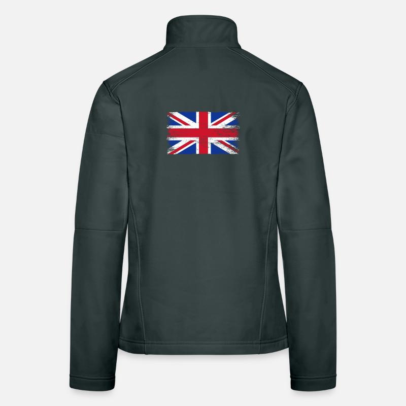 Distressed Union Jack Print Women's Softshell Jacket