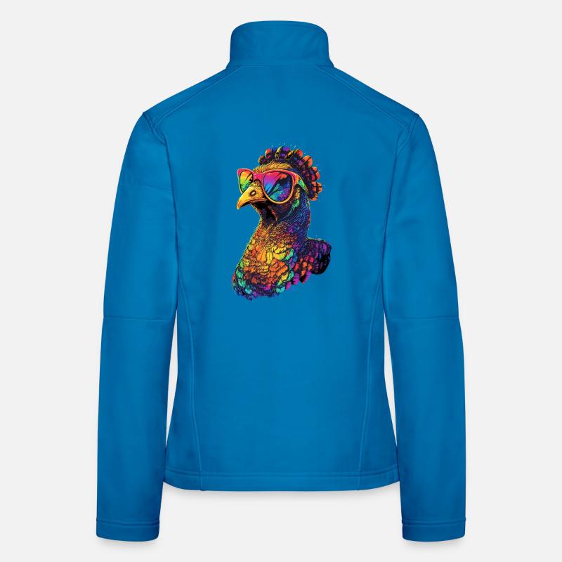 Dinde Poules Oiseaux Dinde Veste en tissu softshell Femme