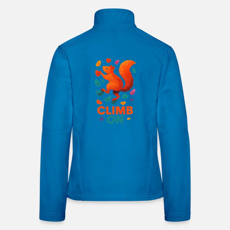Bouldering Squirrel Climbing Motivation Gift Women's Softshell Jacket
