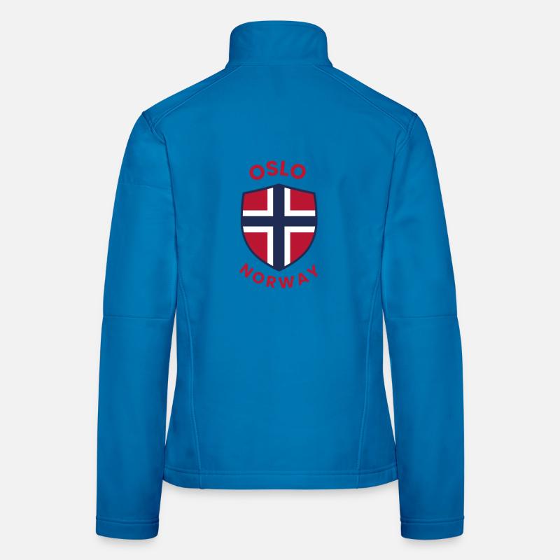 Bouclier de Norvège d’Oslo avec drapeau Veste en tissu softshell Femme