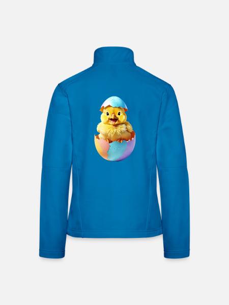 Kueken-Osterei - Frauen Softshelljacke - Lichtblau - Hinten