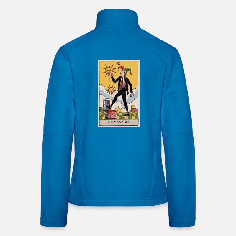 Der Manager Lustiges Tarotkarten-Design Frauen Softshelljacke