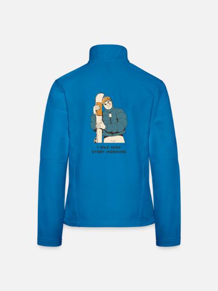 I Wax Mine Every Morning – Ski Shirt - Frauen Softshelljacke - Lichtblau - Hinten