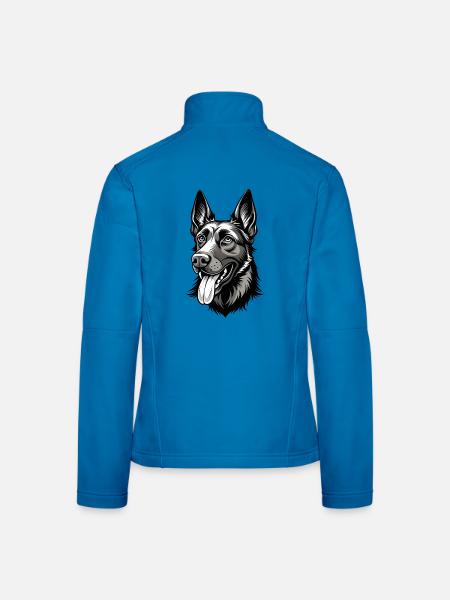 Belgischer Malinois-Hundekopf - Frauen Softshelljacke - Lichtblau - Hinten