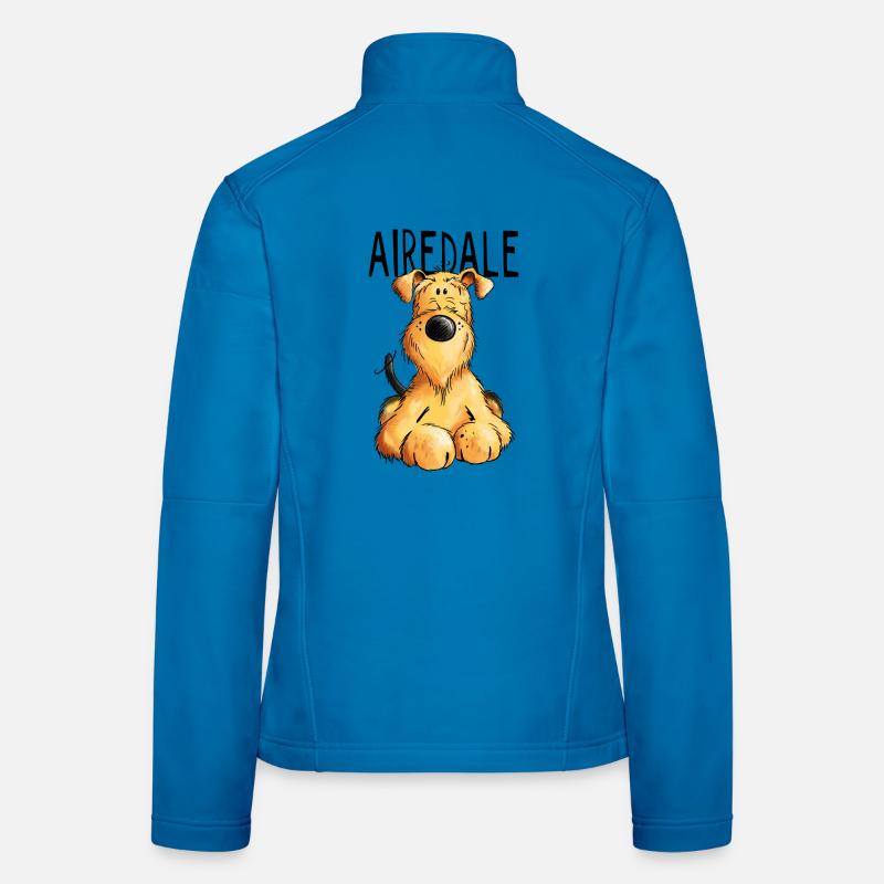 Witziger Airedale Terrier - Hund - Geschenk - Frauen Softshelljacke - Lichtblau