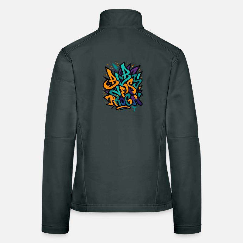 Explosion de couleurs de graffitis de rue Veste en tissu softshell Femme