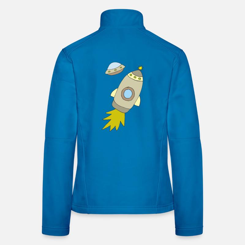 Space rocket with luminous propulsion Women's Softshell Jacket