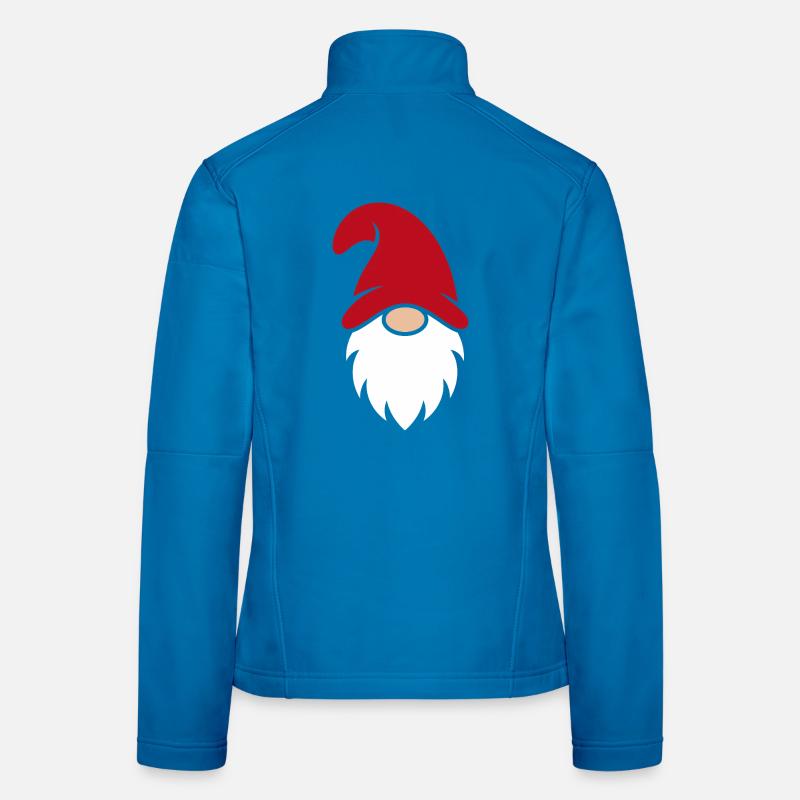 Cute Red Hat Christmas Gnome Women's Softshell Jacket