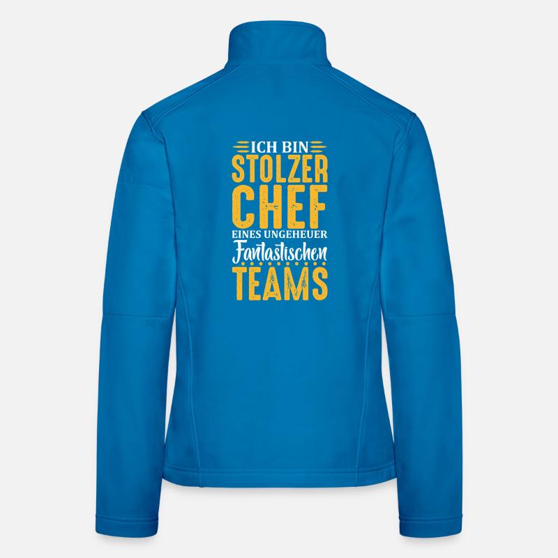 Stolzer Chef Chef Mann Abteilungsleiter Teamchef Frauen Softshelljacke