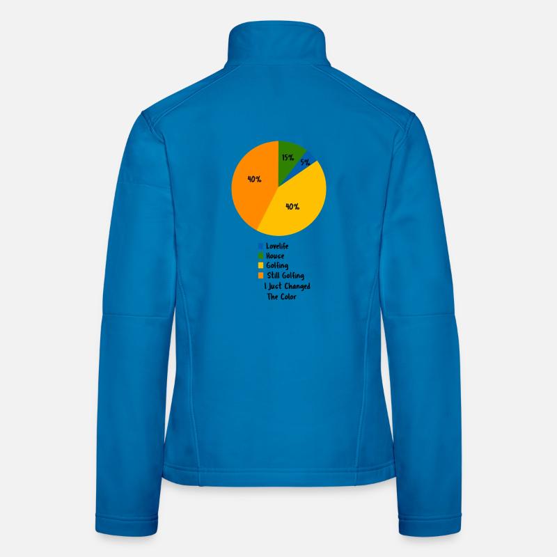 Funny Golfing Pie Chart Golf Humor Slogan Women's Softshell Jacket
