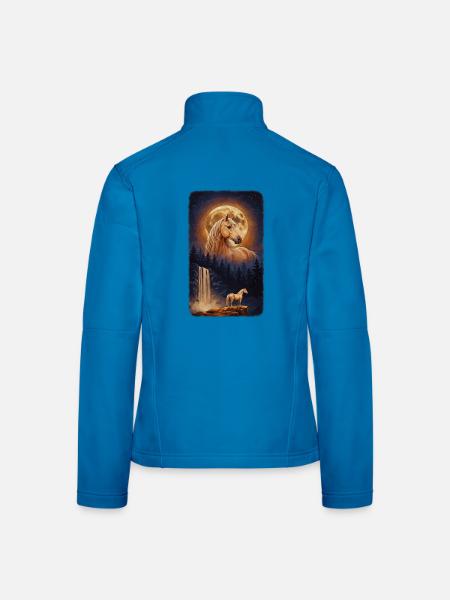 Mystisches Pferd Vollmond und Wasserfall - Frauen Softshelljacke - Lichtblau - Hinten