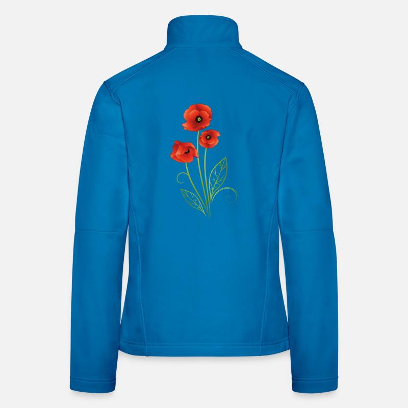 Rote Mohnblumen Mohn Sommer - Frauen Softshelljacke - Lichtblau