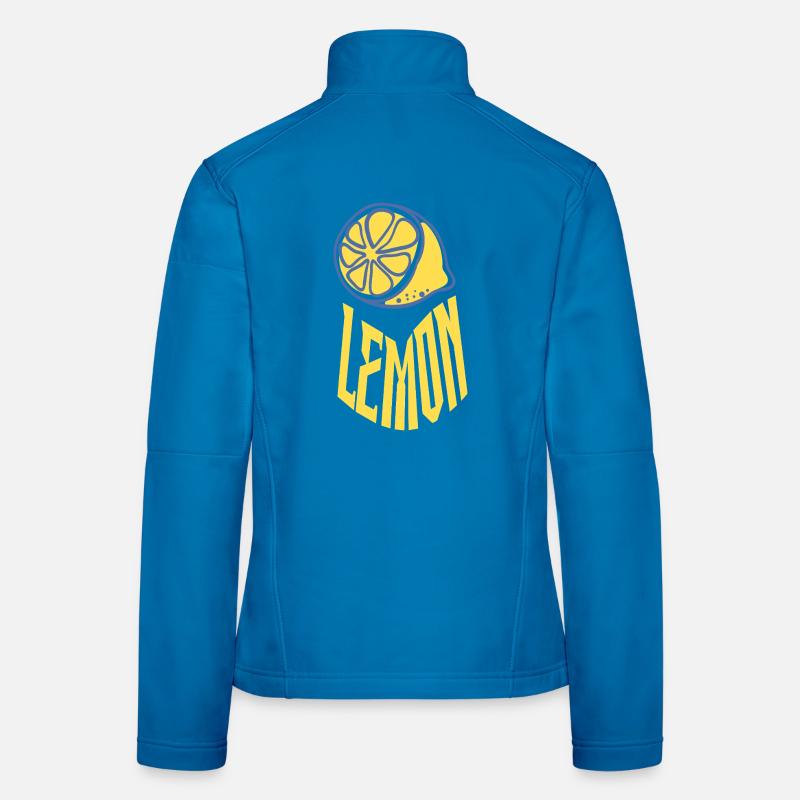 Cool retro-style lemon design for summer vibes Women's Softshell Jacket
