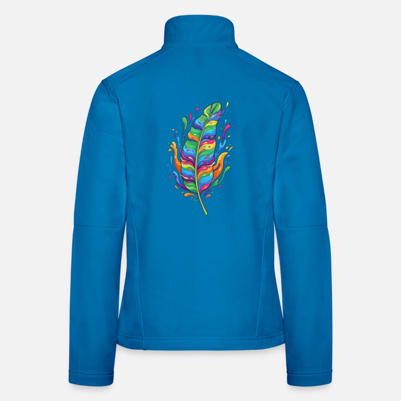Regenbogenfeder Farbexplosion Frauen Softshelljacke