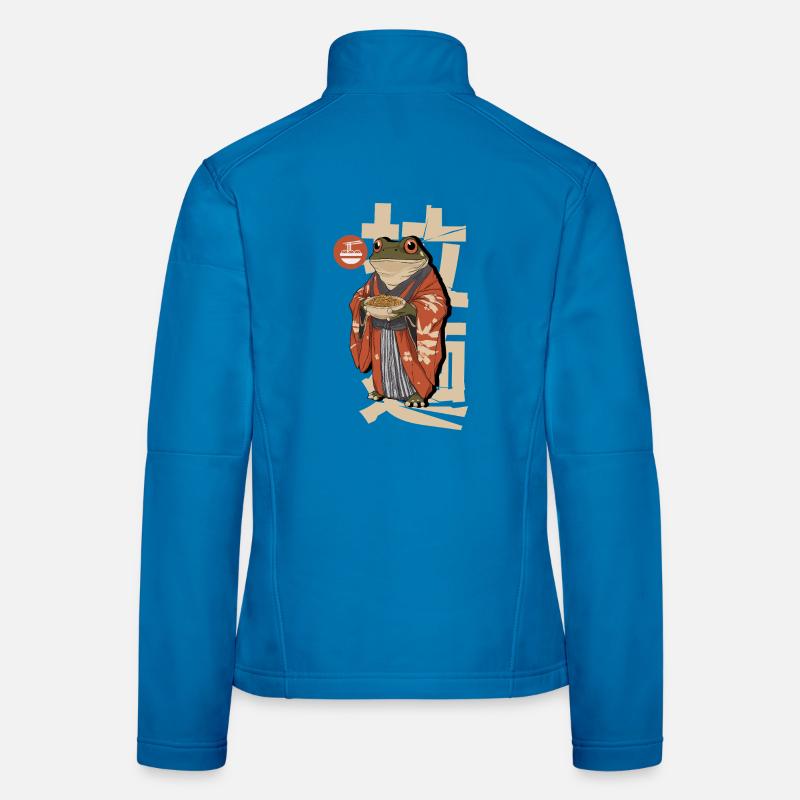 Des grenouilles mangeant des ramen Veste en tissu softshell Femme