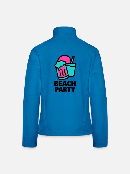 Beach Party Bierkruege Logo - Frauen Softshelljacke - Lichtblau - Hinten