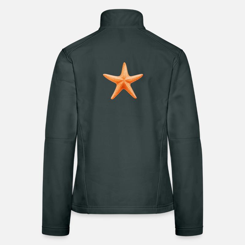 Conception de la plage Orange Starfish Veste en tissu softshell Femme