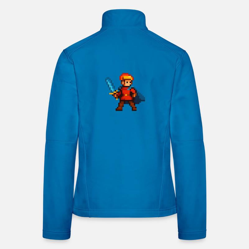 Pixel Knight with Sword and Cape Women's Softshell Jacket