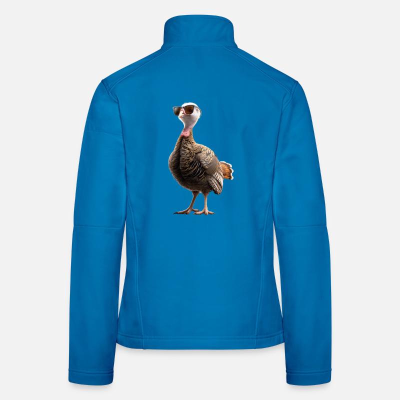 Dinde Poules Oiseaux Dinde Veste en tissu softshell Femme
