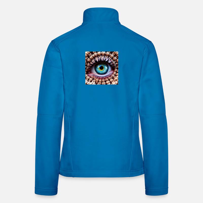 Œil coloré dans filet tressé Veste en tissu softshell Femme